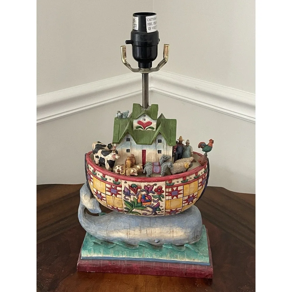Jim‎ Shore Heartwood Creek Noah's Ark Table Lamp Children's Decor 2004